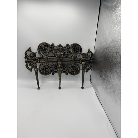 Vintage 1970's Homco Dart 4193 Wall Gothic Candelabra 3 Candle Holder Regency - Picture 9 of 10